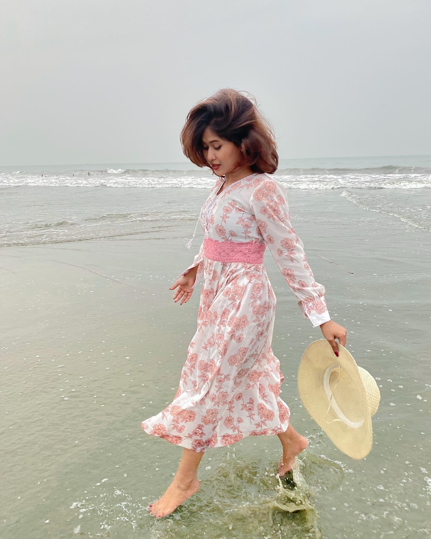 White Printed Midi Dress 1